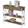 image:imageConvenience Concepts Tucson 1Drawer Console Table with Shelves BlackBlackDriftwoodWhite