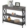 image:imageConvenience Concepts Tucson 1Drawer Console Table with Shelves BlackBlackWeathered GrayBlack
