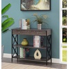 image:imageConvenience Concepts Tucson 1Drawer Console Table with Shelves BlackBlackWeathered GrayBlack