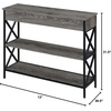 image:imageConvenience Concepts Tucson 1Drawer Console Table with Shelves BlackBlackWeathered GrayBlack