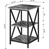 image:imageConvenience Concepts Tucson Cobalt End Table with Shelves R40633 Cobalt BlueBlackGray Faux MarbleBlack