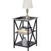 image:imageConvenience Concepts Tucson Cobalt End Table with Shelves R40633 Cobalt BlueBlackGray Faux MarbleBlack
