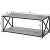 image:imageConvenience Concepts Tucson Coffee Table with Shelf Weathered GrayFaux Birch