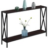 image:imageConvenience Concepts Tucson Console Table 4725  Modern Narrow Sofa Display Accent with Storage Shelf for Contemporary Living Room Entryway amp Hallway SandstoneEspresso  Black