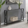 image:imageConvenience Concepts Tucson Console Table 4725  Modern Narrow Sofa Display Accent with Storage Shelf for Contemporary Living Room Entryway amp Hallway SandstoneGray Faux MarbleBlack