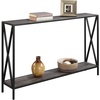 image:imageConvenience Concepts Tucson Console Table 4725  Modern Narrow Sofa Display Accent with Storage Shelf for Contemporary Living Room Entryway amp Hallway SandstoneGreyBlack