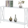 image:imageConvenience Concepts Tucson Console Table 4725  Modern Narrow Sofa Display Accent with Storage Shelf for Contemporary Living Room Entryway amp Hallway SandstoneWhiteWhite