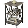 image:imageConvenience Concepts Tucson End Table with Shelves Weathered GrayBlackWeathered GrayBlack