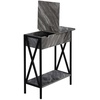 image:imageConvenience Concepts Tucson Flip Top End Table with Charging Station 2375  Modern Living Room Table with Storage Shelf Side Table Side Table English OakBlackGray Marble  Black