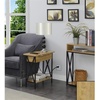 image:imageConvenience Concepts Tucson Flip Top End Table with Charging Station 2375  Modern Living Room Table with Storage Shelf Side Table Side Table English OakBlackEnglish Oak  Black