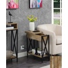 image:imageConvenience Concepts Tucson Flip Top End Table with Charging Station 2375  Modern Living Room Table with Storage Shelf Side Table Side Table English OakBlackWeathered BarnwoodBlack