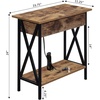 image:imageConvenience Concepts Tucson Flip Top End Table with Charging Station 2375  Modern Living Room Table with Storage Shelf Side Table Side Table English OakBlackBarnwood  Black