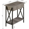image:imageConvenience Concepts Tucson Flip Top End Table with Charging Station 2375  Modern Living Room Table with Storage Shelf Side Table Side Table English OakBlackWeathered GrayBlack