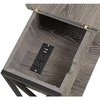 image:imageConvenience Concepts Tucson Flip Top End Table with Charging Station 2375  Modern Living Room Table with Storage Shelf Side Table Side Table English OakBlackWeathered GrayBlack
