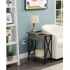 image:imageConvenience Concepts Tucson Flip Top End Table with Charging Station 2375  Modern Living Room Table with Storage Shelf Side Table Side Table English OakBlackGrayBlack
