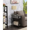 image:imageConvenience Concepts Tucson Flip Top End Table with Charging Station 2375  Modern Living Room Table with Storage Shelf Side Table Side Table English OakBlackGrayBlack