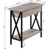 image:imageConvenience Concepts Tucson Flip Top End Table with Charging Station 2375  Modern Living Room Table with Storage Shelf Side Table Side Table English OakBlackSandstone
