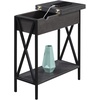 image:imageConvenience Concepts Tucson Flip Top End Table with Charging Station 2375  Modern Living Room Table with Storage Shelf Side Table Side Table English OakBlackCharcoal Gray  Black