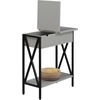 image:imageConvenience Concepts Tucson Flip Top End Table with Charging Station 2375  Modern Living Room Table with Storage Shelf Side Table Side Table English OakBlackGrayBlack