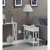 image:imageConvenience Concepts Tucson Flip Top End Table with Charging Station 2375  Modern Living Room Table with Storage Shelf Side Table Side Table English OakBlackWhite Faux Marble  White