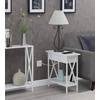 image:imageConvenience Concepts Tucson Flip Top End Table with Charging Station 2375  Modern Living Room Table with Storage Shelf Side Table Side Table English OakBlackWhite Faux Marble  White