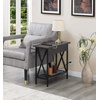 image:imageConvenience Concepts Tucson Flip Top End Table with Charging Station 2375  Modern Living Room Table with Storage Shelf Side Table Side Table English OakBlackCharcoal Gray  Black