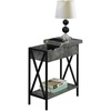 image:imageConvenience Concepts Tucson Flip Top End Table with Charging Station 2375  Modern Living Room Table with Storage Shelf Side Table Side Table English OakBlackCement  Black