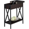 image:imageConvenience Concepts Tucson Flip Top End Table with Charging Station 2375  Modern Living Room Table with Storage Shelf Side Table Side Table English OakBlackEspresso  Black