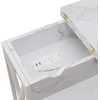 image:imageConvenience Concepts Tucson Flip Top End Table with Charging Station 2375  Modern Living Room Table with Storage Shelf Side Table Side Table WhiteWhiteWhite Faux Marble  White