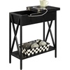 image:imageConvenience Concepts Tucson Flip Top End Table with Charging Station 2375  Modern Living Room Table with Storage Shelf Side Table Side Table WhiteWhiteBlackBlack