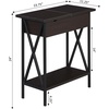 image:imageConvenience Concepts Tucson Flip Top End Table with Charging Station 2375  Modern Living Room Table with Storage Shelf Side Table Side Table WhiteWhiteEspresso  Black