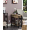 image:imageConvenience Concepts Tucson Flip Top End Table with Charging Station 2375  Modern Living Room Table with Storage Shelf Side Table Side Table WhiteWhiteWeathered BarnwoodBlack