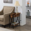 image:imageConvenience Concepts Tucson Flip Top End Table with Charging Station 2375  Modern Living Room Table with Storage Shelf Side Table Side Table WhiteWhiteBarnwood  Black