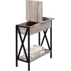 image:imageConvenience Concepts Tucson Flip Top End Table with Charging Station 2375  Modern Living Room Table with Storage Shelf Side Table Side Table WhiteWhiteSandstone
