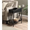 image:imageConvenience Concepts Tucson Flip Top End Table with Charging Station 2375  Modern Living Room Table with Storage Shelf Side Table Side Table WhiteWhiteBlackBlack