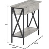 image:imageConvenience Concepts Tucson Flip Top End Table with Charging Station 2375  Modern Living Room Table with Storage Shelf Side Table Side Table WhiteWhiteFaux BirchBlack
