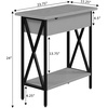 image:imageConvenience Concepts Tucson Flip Top End Table with Charging Station 2375  Modern Living Room Table with Storage Shelf Side Table Side Table WhiteWhiteGrayBlack