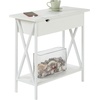 image:imageConvenience Concepts Tucson Flip Top End Table with Charging Station 2375  Modern Living Room Table with Storage Shelf Side Table Side Table WhiteWhiteWhiteWhite