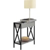 image:imageConvenience Concepts Tucson Flip Top End Table with Charging Station 2375  Modern Living Room Table with Storage Shelf Side Table Side Table WhiteWhiteGrayBlack