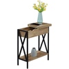 image:imageConvenience Concepts Tucson Flip Top End Table with Charging Station 2375  Modern Living Room Table with Storage Shelf Side Table Side Table WhiteWhiteWeathered BarnwoodBlack