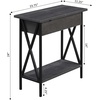 image:imageConvenience Concepts Tucson Flip Top End Table with Charging Station 2375  Modern Living Room Table with Storage Shelf Side Table Side Table WhiteWhiteCharcoal Gray  Black