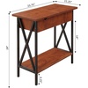 image:imageConvenience Concepts Tucson Flip Top End Table with Charging Station 2375  Modern Living Room Table with Storage Shelf Side Table Side Table WhiteWhiteCherryBlack