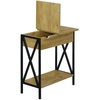 image:imageConvenience Concepts Tucson Flip Top End Table with Charging Station 2375  Modern Living Room Table with Storage Shelf Side Table Side Table WhiteWhiteEnglish Oak  Black