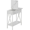 image:imageConvenience Concepts Tucson Flip Top End Table with Charging Station 2375  Modern Living Room Table with Storage Shelf Side Table Side Table WhiteWhiteWhite Faux Marble  White