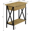 image:imageConvenience Concepts Tucson Flip Top End Table with Charging Station 2375  Modern Living Room Table with Storage Shelf Side Table Side Table WhiteWhiteEnglish Oak  Black