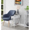 image:imageConvenience Concepts Tucson Flip Top End Table with Charging Station 2375  Modern Living Room Table with Storage Shelf Side Table Side Table WhiteWhiteWhite Faux Marble  White
