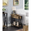 image:imageConvenience Concepts Tucson Flip Top End Table with Charging Station 2375  Modern Living Room Table with Storage Shelf Side Table Side Table WhiteWhiteWeathered BarnwoodBlack