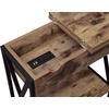 image:imageConvenience Concepts Tucson Flip Top End Table with Charging Station 2375  Modern Living Room Table with Storage Shelf Side Table Side Table WhiteWhiteBarnwood  Black