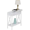 image:imageConvenience Concepts Tucson Flip Top End Table with Charging Station 2375  Modern Living Room Table with Storage Shelf Side Table Side Table WhiteWhiteWhite Faux Marble  White