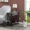 image:imageConvenience Concepts Tucson Flip Top End Table with Charging Station 2375  Modern Living Room Table with Storage Shelf Side Table Side Table WhiteWhiteGray Marble  Black